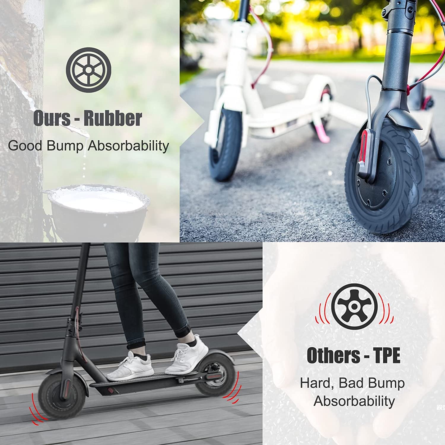  Cooryda Solid Tire,10 inches Electric Scooter Wheels