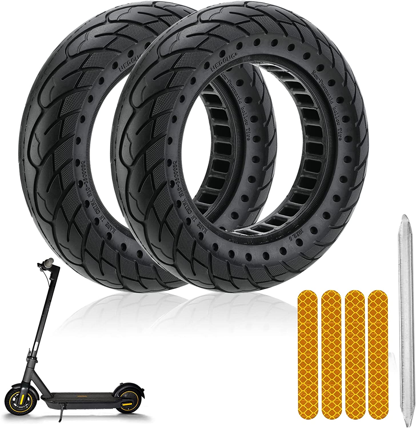GLDYTIMES 10 Inch Scooter Tire 60/70-6.5 10x2.5 Solid Tire Fit for Segway  Ninebot Max G30P G30LP G2 F2 pro~Gotrax G4 G5 G6 GMAX Ultra~Hiboy Max 3