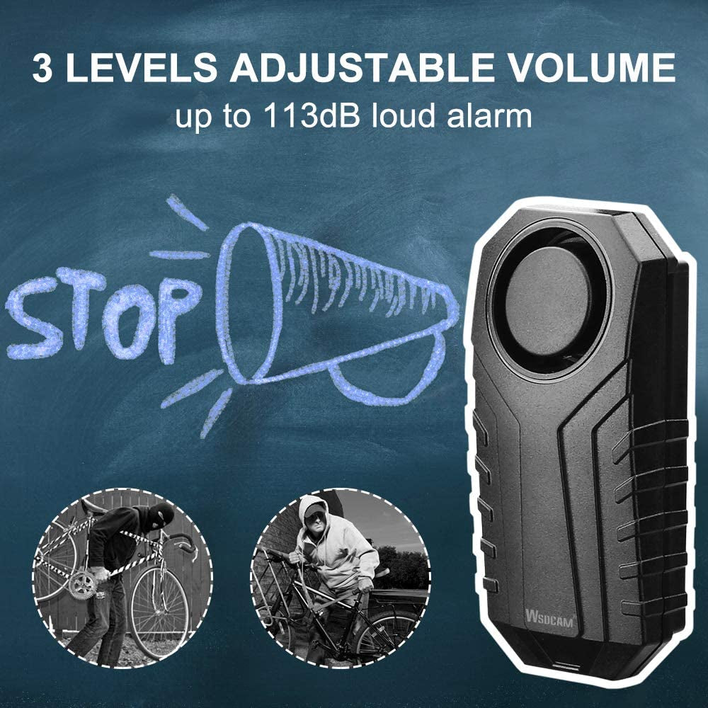 113Db Bike Alarm Wireless Vibration Motion Sensor Waterproof Motorcycl   maninam-motor